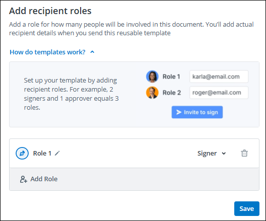 Add recipients for templates